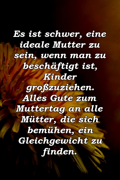 Es ist schwer, eine ideale Mutter zu sein, wenn man zu beschäftigt ist, Kinder großzuziehen. Alles Gute zum Muttertag an alle Mütter, die sich bemühen, ein Gleichgewicht zu finden.