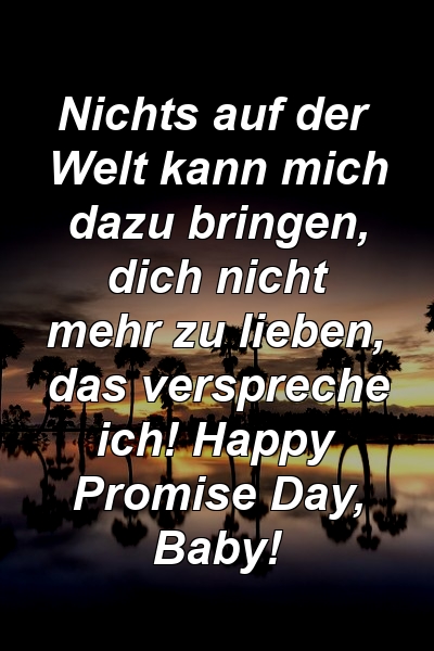 Nichts auf der Welt kann mich dazu bringen, dich nicht mehr zu lieben, das verspreche ich! Happy Promise Day, Baby!