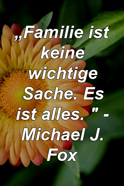 „Familie ist keine wichtige Sache. Es ist alles. " - Michael J. Fox