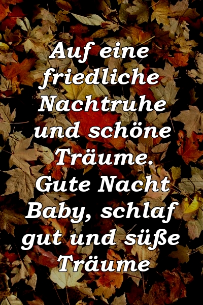 Auf eine friedliche Nachtruhe und schöne Träume. Gute Nacht Baby, schlaf gut und süße Träume