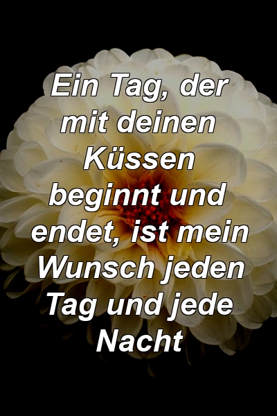 Ein Tag, der mit deinen Küssen beginnt und endet, ist mein Wunsch jeden Tag und jede Nacht