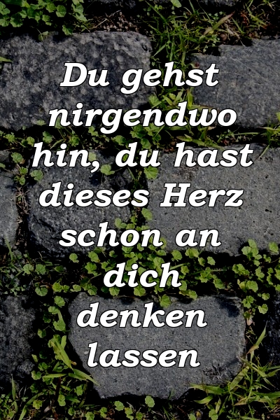 Du gehst nirgendwo hin, du hast dieses Herz schon an dich denken lassen